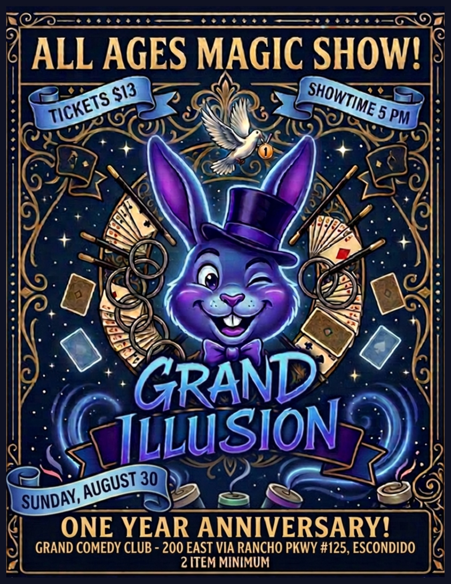 Grand Illusion all ages magic show at Grand Comedy Club on August 30, 2026